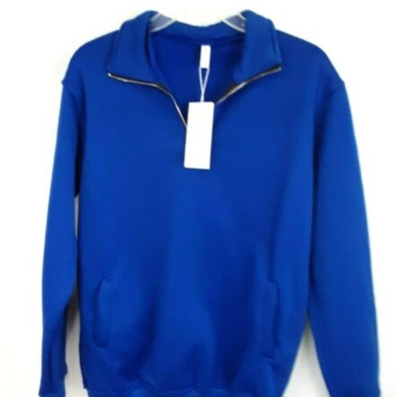 Ladmous Women Casual Long Sleeve Plain 1/4 Zip Pullovers Fleece Pullover Size S - Picture 2 of 10
